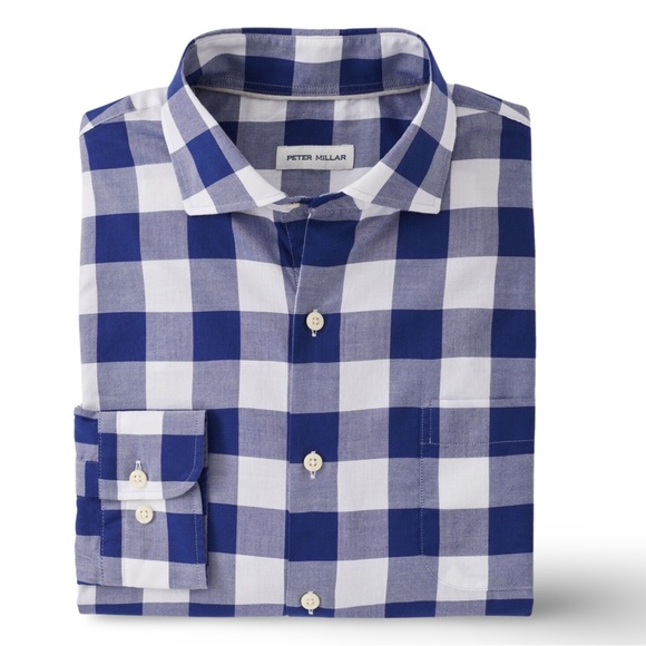 Peter Millar Oakbrook Summer Soft Cotton Sport Shirt- Atlantic Blue - Picture 10 of 11
